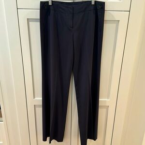 Elie Tahari 6 Classic lightweight summer wool navy tall trouser pants unlined
